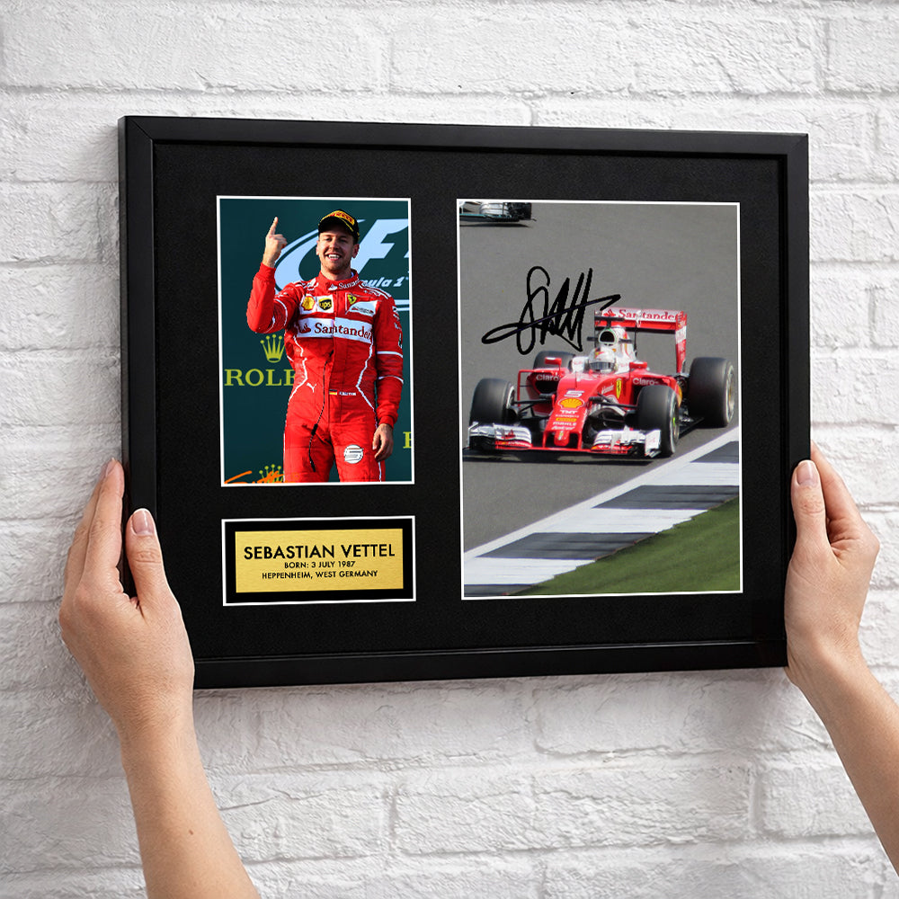 Sebastian Vettel Ferrari Autograph Signature | F1 Signed Art Print