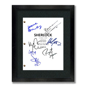 Sherlock Signed Script Pilot Screenplay Autograph Reprint - Benedict Cumberbatch - Martin Freeman - Rupert Graves - Una Stubbs