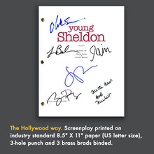 Young Sheldon Signed Script Screenplay Signed Autograph Reprint - Big Bang Theory, Iain Armitage, Sheldon Cooper, Jim Parsons