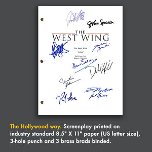 West Wing Tv Show Script Screenplay Card Gift Signed Autograph Reprint - Aaron Sorkin, Jed Barlet, Martin Sheen, Lyman, Seaborn, Cregg