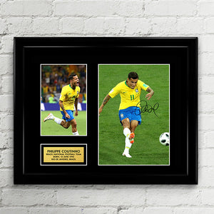 Philippe Coutinho - Brazil National Football Team - Fifa World Cup 2018 Signed Poster Art Print Artwork