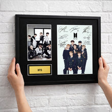 BTS - JungKook V Jimin Suga RM Jin J-Hope Signed Autograph Framed Music Memorabilia