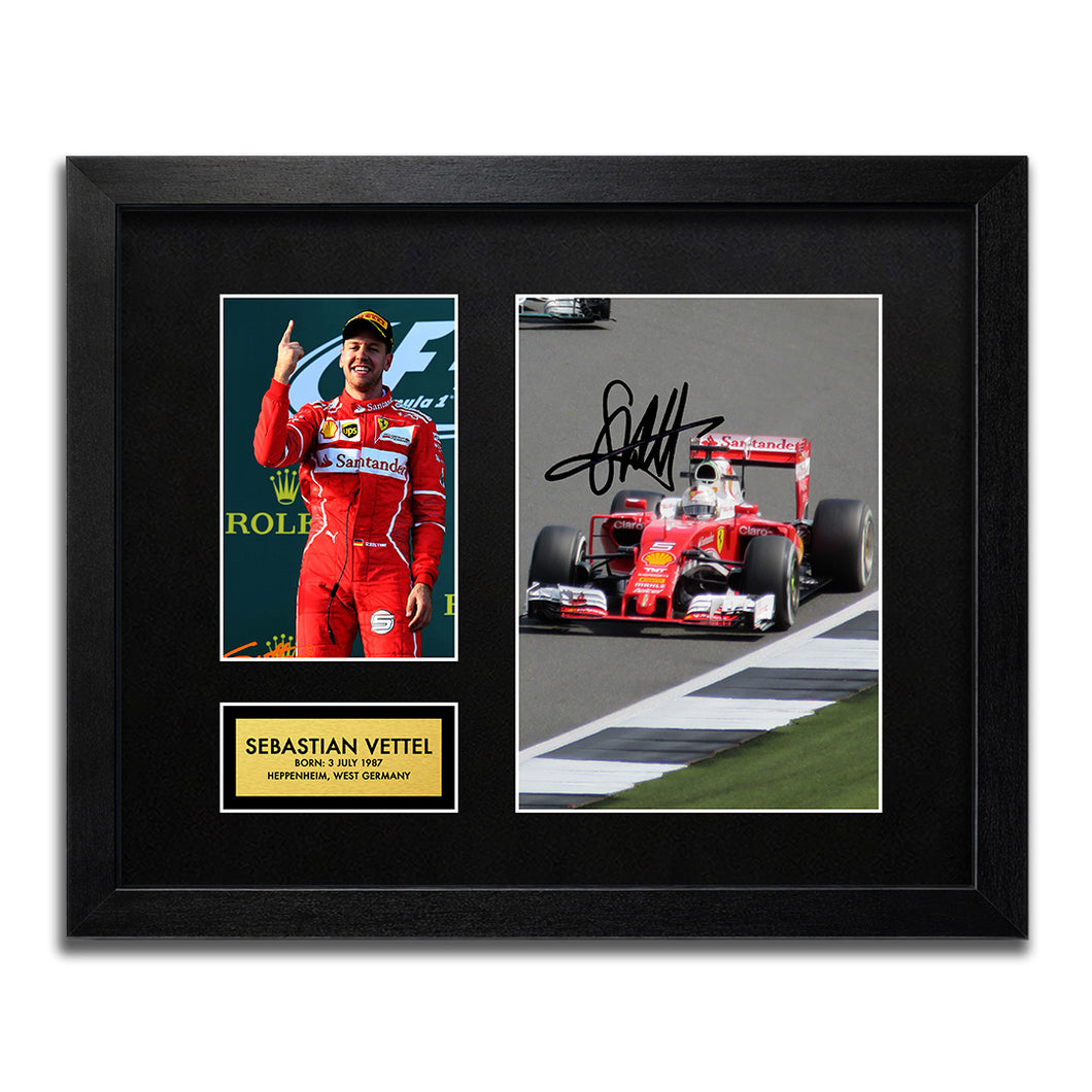 Sebastian Vettel Ferrari Autograph Signature | F1 Signed Art Print