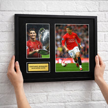 Cristiano Ronaldo Manchester Utd Football Signed Autograph Print - Wall