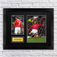 David Beckham Manchester Utd Football Signed Autograph Print - BBG