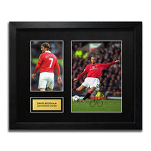 David Beckham Manchester Utd Football Signed Autograph Print - WBG