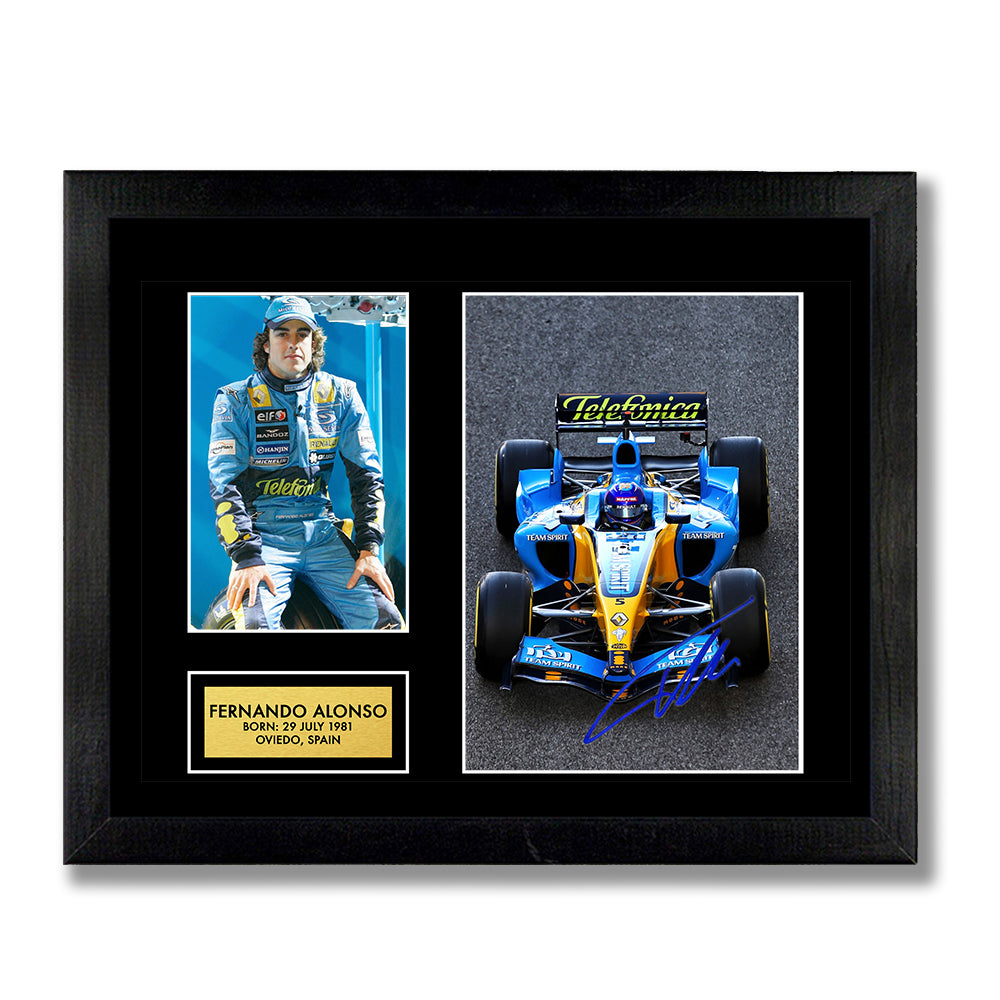 スポーツ選手 F.Alonso 2006 Renault Used Visor Signed Fernando Alonso Signed Helmet Visor 2006 Tribute Autographed