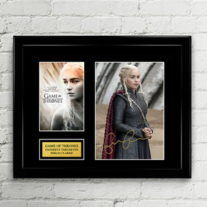 Daenerys Targaryen - Emilia Clarke - Autograph Signed Poster Art Print Artwork - Game of Thrones Season 7/8