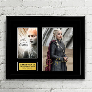 Daenerys Targaryen - Emilia Clarke - Autograph Signed Poster Art Print Artwork - Game of Thrones