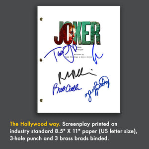 Joker 2019 Movie Screenplay Script Signed Autograph Joaquin Phoenix Robert De Niro Brett Cullen Todd Phillips