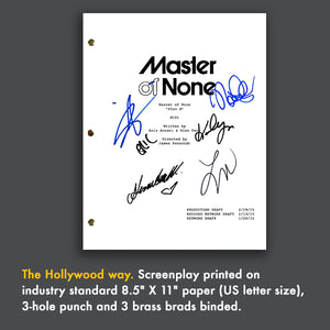 Master of None Pilot Signed Autograph Screenplay Script - Aziz Ansari - Eric Wareheim - Noel Wells - Lena Waithe - Alessandra Mastronardi
