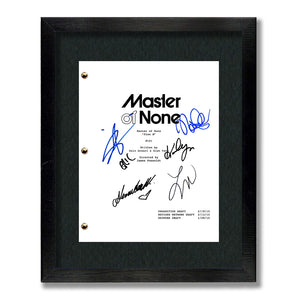Master of None Pilot Signed Autograph Screenplay Script - Aziz Ansari - Eric Wareheim - Noel Wells - Lena Waithe - Alessandra Mastronardi