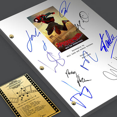 Spider-Man into the Spider-verse Movie Screenplay with Signed Autograph