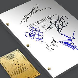 Supernatural TV Show Pilot Script Screenplay Signed Autograph Reprint - Jensen Ackles -Jared Padalecki - Samantha Smith