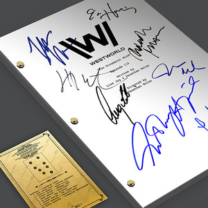 Westworld Signed Script Screenplay Autograph Reprint - Dolores Abernathy, Bernard Lowe, Maeve Millay, Teddy Flood