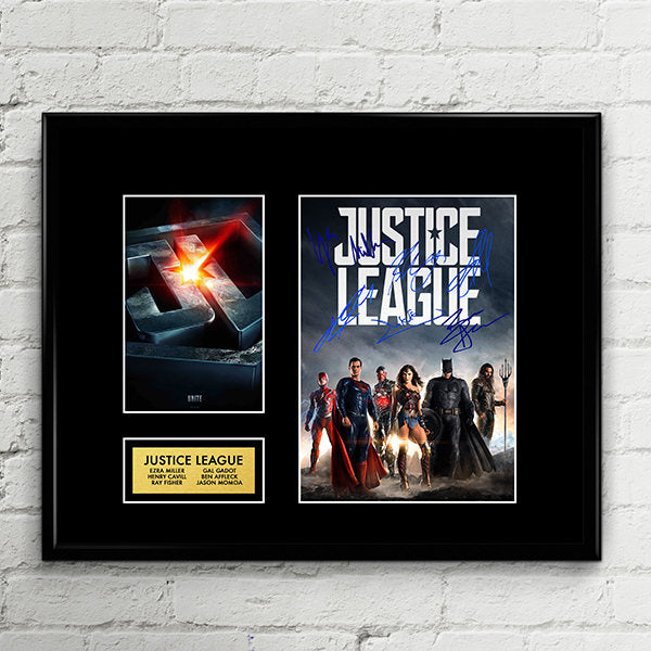 Justice League CAST Autograph - Autograph Signed Poster Art Print Artwork - Batman, Wonder Woman, The Flash, Aquaman, Cyborg, Superman