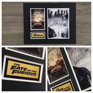 The Fate of the Furious 8 - Fast and Furious Autograph Signed Poster Art Print Artwork - Vin Diesel, Dwayne Johnson, Tyrese, Ludacris