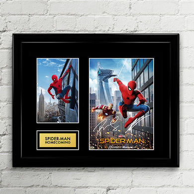 Spider-Man Homecoming Reprint Autograph - Signed Poster Art Print Artwork - Feat. Robert Downey Jr (Iron Man), Tom Holland (Spiderman)
