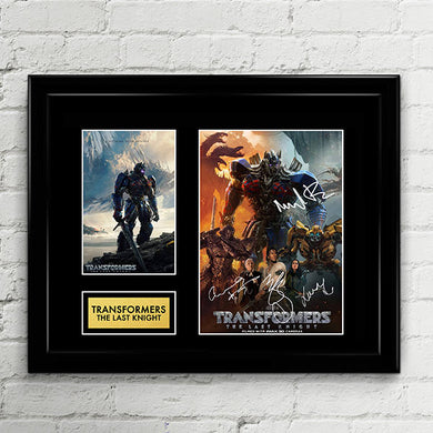 Transformers The Last Knight Reprint Autograph Signed Poster Art Print Artwork - Michael Bay, Mark Wahlberg, Laura Haddock, Anthony Hopkins