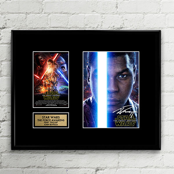 FINN John Boyaga Signed - Star Wars The Force Awakens - The Last Jedi - Autograph Signed Poster Art Print Artwork FN-2187