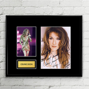 Celine Dion - Autograph - Signed Poster Art Print Artwork - Grammy Billboard