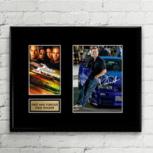 Paul Walker - Fast and Furious 8 -  Signed Poster Art Print Artwork - Nissan Skyline GTR R34 - Bayside Blue