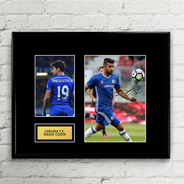 Diego Costa Chelsea Autograph Signed Poster Art Print Artwork - Chelsea FC Football Club - Premier League Champions 2017