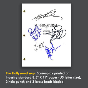 Supernatural TV Show Pilot Script Screenplay Signed Autograph Reprint - Jensen Ackles -Jared Padalecki - Samantha Smith