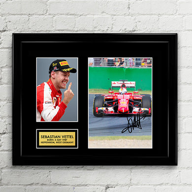 Sebastian Vettel - Scuderia Ferrari - Formula One F1 Autograph Signed Poster Art Print Artwork