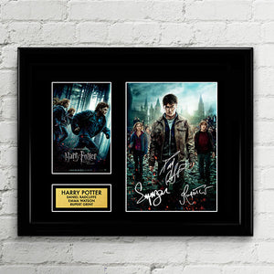 Harry Potter - Cast Autograph Signed Poster Art Print Artwork Reprint - JK Rowling, Daniel Radcliffe, Emma Watson, Rupert Grint, Hogswarts
