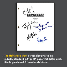 Timeless Netflix Pilot Episode TV Script Screenplay Signed Autograph Reprint - Abigail Spencer, Matt Lanter, Malcom Barrett, Lucy Preston