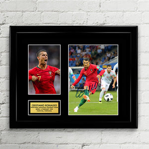 Cristiano Ronaldo - Signed Poster Art Print Artwork - Fifa World Cup 2018 Portugal National Football Team